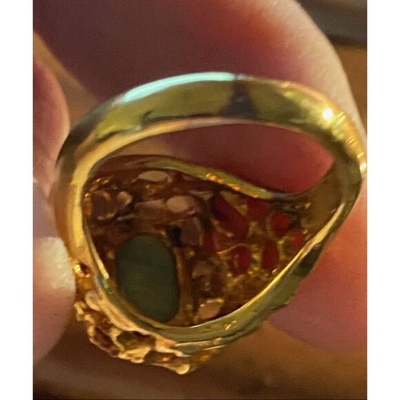 Vintage Connemara Marble Ring (Size 8) | Marked 14K RGP | Authentic Irish Herita - Picture 13 of 13